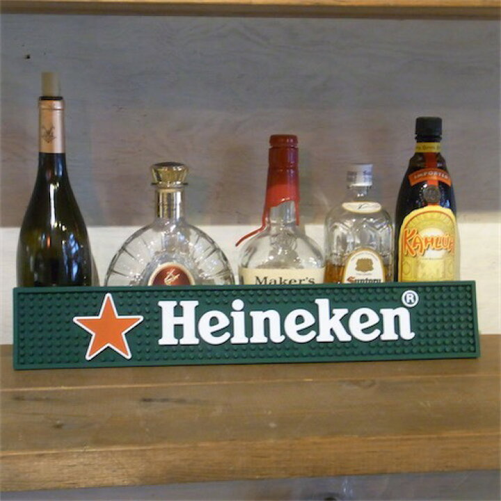 楽天市場 ハイネケン バーマット おうち時間 アメリカ雑貨 アメリカン雑貨 Heineken ハイネケンブランド マット 敷きマット キッチン インテリア雑貨 バー お酒 ビール おしゃれ かっこいい 人気 ていく おふ