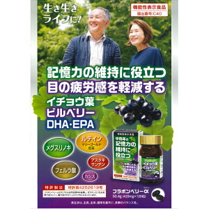 機能性表示食品 記憶力の維持に役立つ 目の疲労感を軽減する ルテイン おすすめ メグスリノキ フェルラ酸 カシス アスタキサンチン イチョウ葉エキス ビルベリー DHA EPA 特許製法 フラボン