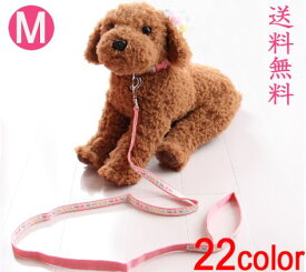ゆうパケット便送料無料★愛犬首輪＆リード2点セット★中型犬向け、お散歩アイテム、【Mサイズ】犬用品・ペットグッズ.中型犬、大型犬