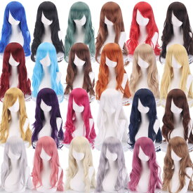 カラー ウィッグ かつら ロングカール コスプレウィッグ スーパーロング 耐熱 フルウィッグ 前髪アレンジ自在 フル ウイッグ カツラ 変装 仮装 ハロウィン WIG イベント用 ウィッグ· ロングウェーブ コスプレ 巻き髪 アニメ 女装 クリスマス イベント 男装 簡単 手軽 アニメ