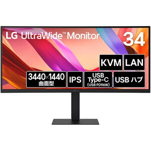 �y�@�l����zLG Electronics Japan�@34�^ 3440×1440 21:9 �Ȗʌ^�E���g�����C�h���j�^�[ �u���b�N�@34U650A-B