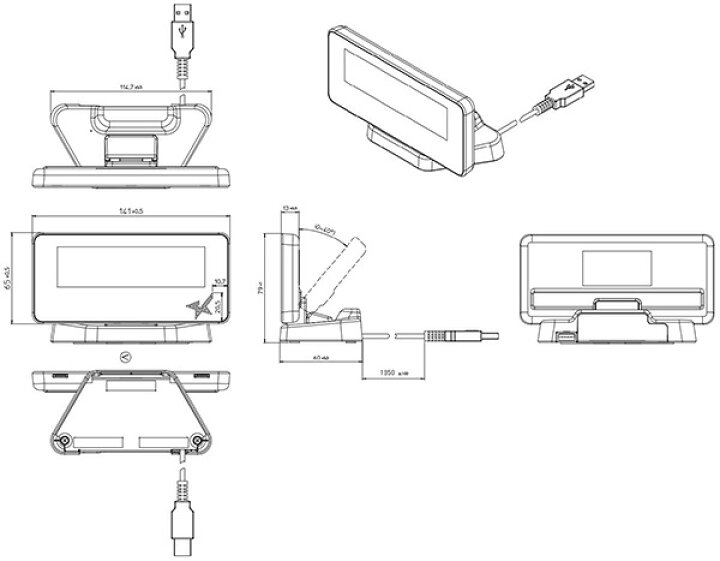 楽天市場】スター精密 SCD222U BLKmPOP専用 カスタマーディスプレイ 