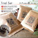 【初回限定コーヒー豆3種 お試しセット1（ブレンド/コロンビア/マンデリン）】〈コクのある深い味わい〉 50g×3袋 自家焙煎 コーヒー 珈琲豆 スペシャリティコーヒー プレゼント 贈り物 1000円 送料無料(当社負担） 焙煎したて 注文後焙煎 ハンドドリップ 飲み比べ