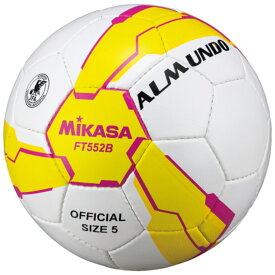 (ミカサ）サッカー5号ALMUNDO　検　定球　手縫い　黄ピンク 競技 サッカーボール FT552B-YP