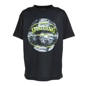 (スポルディング)ジュニアTシャツ　ボールプリン　ト バスケットボール Tシャツ SJT23052 BLK