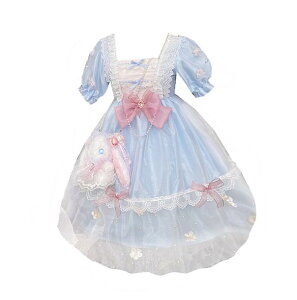新品上品フェアリー仙气花嫁春夏ワンカラーゴスロリワンピース ロリィタ 半袖OP Lolita ロリータ コスプレ ウェディングドレス日常服ゴスロリワンピース人形師 レディースフリルレース ワイ
