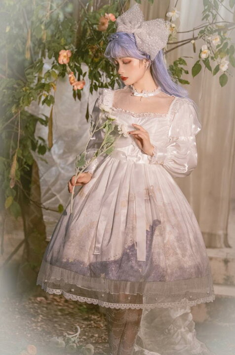 楽天市場】白仙气花嫁春夏ゴスロリワンピース ロリィタ 長袖OP Lolita 