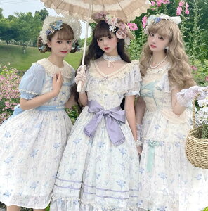 夏新品ゴスロリワンピース ロリィタ 半袖OP Lolita ロリータ コスプレ 洋装田園風op半袖ワンピース日常服ゴスロリワンピース レディースフリルレース ワインカート 可愛いお嬢様姫系少女ワン