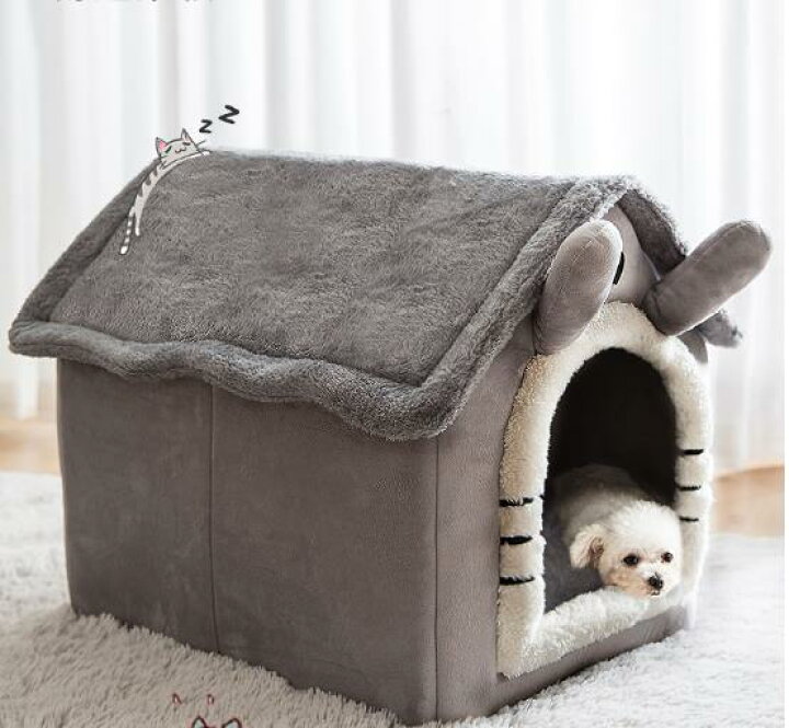 楽天市場 小型犬猫用ペットハウス 室内用 犬小屋 三角屋根 3サイズ ドット ペットベッド ペットハウス 2way 犬小屋 屋根付きふわふわ クッション付き 猫 テント オールシーズン おしゃれ 洗える 折りたたみ可 寝床 冷暖房 ホットカーペット対応 S 39 32 34cm 3 5ｋｇ