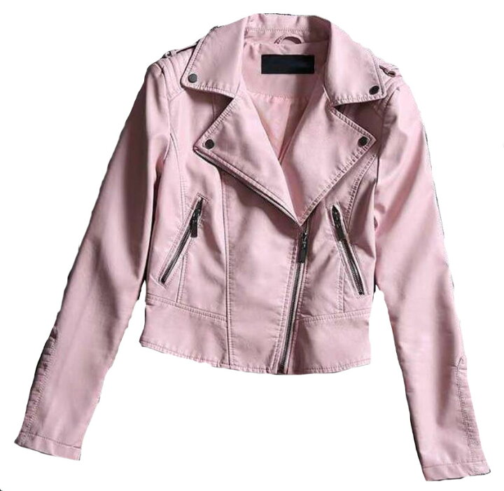 楽天市場 秋冬コートジャケット ライダースジャケット レディースファション 女性用 レザージャケット 革ジャン アウター ショットタイプ Pu合皮革 ジャンパー シングル細身スタイル コート 長袖 ピンク ブラック 竹田雑貨商店事務所