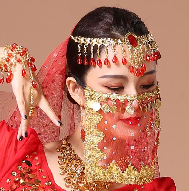 インド舞踊アラビアンマスク ベリーダンス ベリーダンス衣装 ベール フェイスベール ヒジャブ コスプレ顔を隠す ハロウィン コスチューム衣装 舞台  イベント パーティー 結婚式　フォーマル おしゃれ | 竹田雑貨商店事務所
