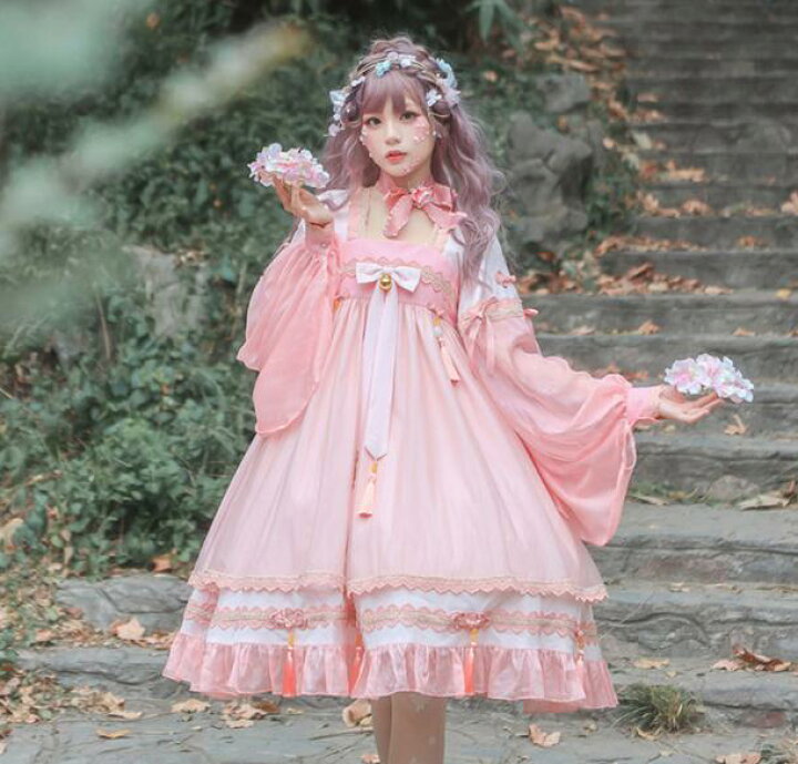 市場 中華風仙气春夏ロリワンピース 民族風古風日常服ゴスロリワンピース人形師 コスプレ ロリータ Op Lolita サスペンダースカート ロリィタ 漢服