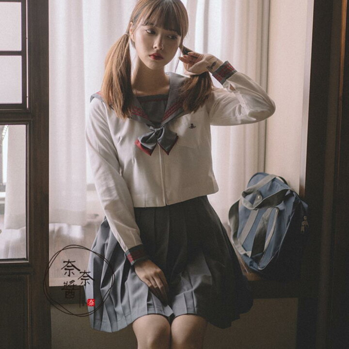 楽天市場 白セーラー服川野可愛い清楚jkコスプレハロウィン仮装長袖制服女子学生服スーツ半セーラー 男コスプレ制服ブレザー コスチュームスカート4点セットプリーツスカート 通勤人気学院風ロリータ制服大人用 上着 スカート ネクタイ 靴下セットアップ 竹田雑貨