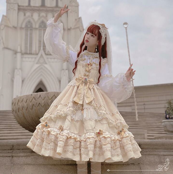 楽天市場】JSK花嫁春夏ワンカラーゴスロリワンピース ロリィタ Lolita  