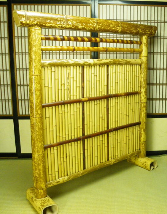 楽天市場】和風インテリア 竹製ついたて 104cm×92cm×26cm 間仕切り 