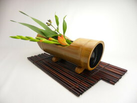 【10%OFF 楽天スーパーSALE 3/11 1:59迄】花器 置船 白 38cm×13cm 国産 日本製 竹製 おしゃれな花入 和風な花入れ