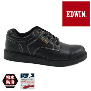 晴れの日も!雨の日も!安心の撥水スニーカー♪EDWIN/エドウィン カジュアル スニーカー ED-7380 ブラック ウォータープルーフ 撥水 防滑ソール
