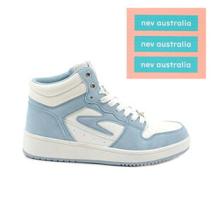 シンプルなデザインが好印象のコートモデル♪NEV SURF ネブ サーフ カジュアル レディース スニーカー NEV-686 ホワイト/サックス ハイカット