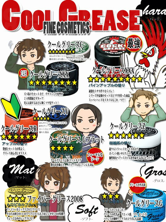 楽天市場 期間限定 阪本高生堂 ファインコスメティックス クールグリース 210g 種類選択有り Kik ファインコスメティックス G R Xx ﾌｧｲﾊﾞｰxxx Z フラット ワックス プロ用美容室専門店 ポマード ハロウィン コスメジャングル