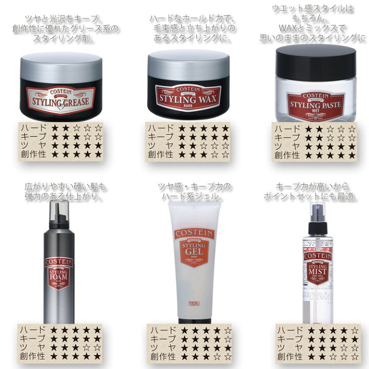 楽天市場 コスティン スタイリンググリース100ｇcostein ウォーター グリース コスメティクス ヘアスタイリング グリース サロン専売品 コスメジャングル