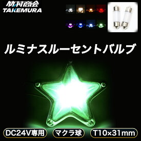 【本日全品10%OFFクーポン】T10×31 T10 31mm LEDバルブ 24V LED 電球 トラック ルミナスルーセントバルブ デコトラ パーツ マクラ球 T10×31mm 特殊レンズ 蝶マーカー ハートマーカー 星マーカー 角マーカー 矢印マーカー まくら球 ルームランプ