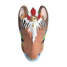 歴史のある古和紙の嵯峨面「2026年　干支面（午・うま）」　藤原孚石作