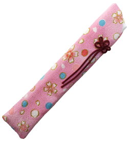 女性用（婦人用）ちりめん扇子袋（ピンク・桜柄）