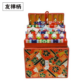 「ミニ箱段雛3段（上）」　5×4cmの小箱に収まります。和紙細工の小さな小さなお雛さま飾り（ミニチュア雛飾り）