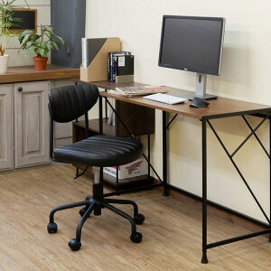 【送料無料】オフィスチェアー チェア 椅子 イス 座面高約44〜52cm(昇降式) PUレザー 合成皮革 スチール PUキャスター ヴィンテージ 組立品 北欧風 シンプル 無地 チェアー デスク用チェア キャ