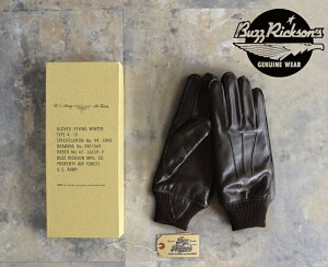 Buzz Ricksons(�o�Y���N�\���Y) Lot No. BR02835 / GLOVES-FLYING WINTER Type A-10-�yBROWN�z