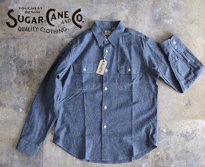 SUGAR CANE (�V���K�[�P�[��) BLUE CHAMBRAY WORK SHIRT (LONG SLEEVE) Lot No. SC27850