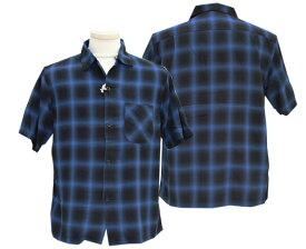 COLIMBOコリンボ 半袖 ZY-0307 Modest Opne Collar shiet (Bluish check)