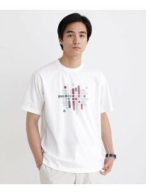 【SALE／50%OFF】モザイクロゴ ポンチTシャツ TAKEO KIKUCHI タケオキクチ トップス カットソー・Tシャツ ホワイト ベージュ【RBA_E】【送料無料】[Rakuten Fashion]