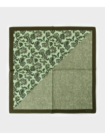 【SALE／60%OFF】パターンブロッキング プリントハンカチ TAKEO KIKUCHI タケオキクチ ファッション雑貨 ハンカチ・ハンドタオル ネイビー グリーン【RBA_E】[Rakuten Fashion]