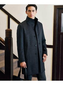 【SALE／60%OFF】カシミヤブレンド ビーバー調ピンヘッドスタンドカラーコート TAKEO KIKUCHI タケオキクチ ジャケット・アウター その他のジャケット・アウター グレー ブラウン【RBA_E】【送料無料】[Rakuten Fashion]