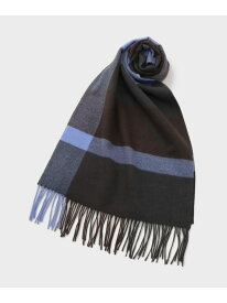 【SALE／60%OFF】【洗えるウールカシミヤ】変形ブロックチェックマフラー TAKEO KIKUCHI タケオキクチ ファッション雑貨 マフラー・ストール・ネックウォーマー ベージュ オレンジ ブラウン【RBA_E】【送料無料】[Rakuten Fashion]
