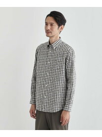 【SALE／60%OFF】チェックボーラーガーゼシャツ TAKEO KIKUCHI タケオキクチ トップス シャツ・ブラウス グレー ブルー ベージュ【RBA_E】【送料無料】[Rakuten Fashion]
