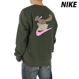 ナイキ スウェット トレーナー メンズ ブランド 黒 クルーネック ワンポイント 裏起毛 バックプリント付き クラブ NIKE スウェットシャツ IB3304 緑 グリーン 大きいサイズ 有 スポーツウェア トレーニングウェア スポーツ