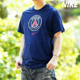 マラソン最大3000円オフクーポン有！ ナイキ Tシャツ メンズ ブランド 半袖 コットン100% 綿100% サッカー フットサル フランスリーグ アン パリサンジェルマン 紺 ネイビー NIKE HQ8329 大きいサイズ 有 スポーツウェア トレーニングウェア スポーツ おしゃれ 新作