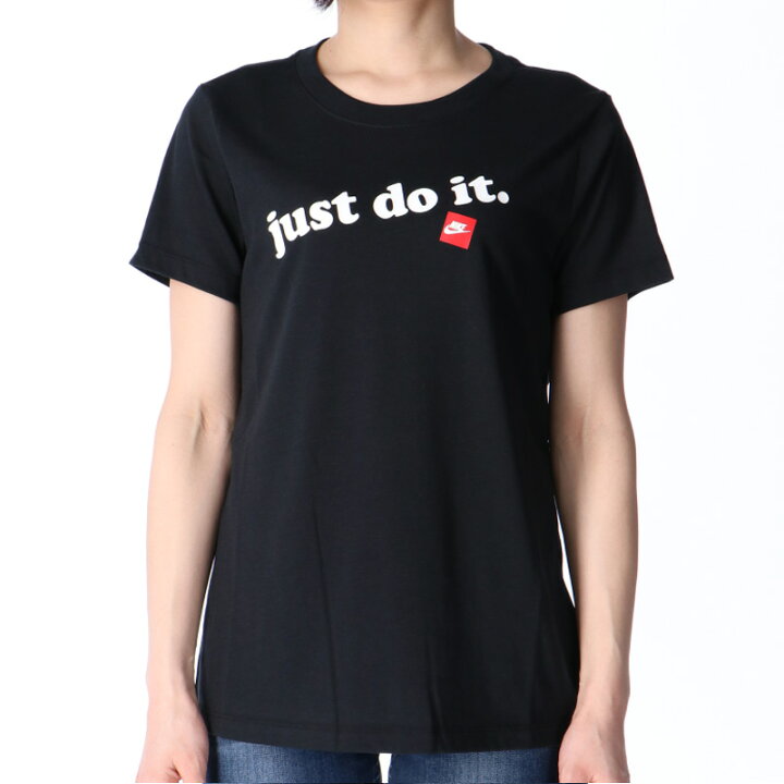 楽天市場 送料無料 ナイキ Tシャツ 上 レディース Nike 半袖 Just Do It Ck4368 Blk ウィメンズ かわいい 大きいサイズ 有 トップス ウォーキング ウェア スポーツウェア トレーニングウェア スポーツ おしゃれ ブランド 限定ジャージのタケスポ