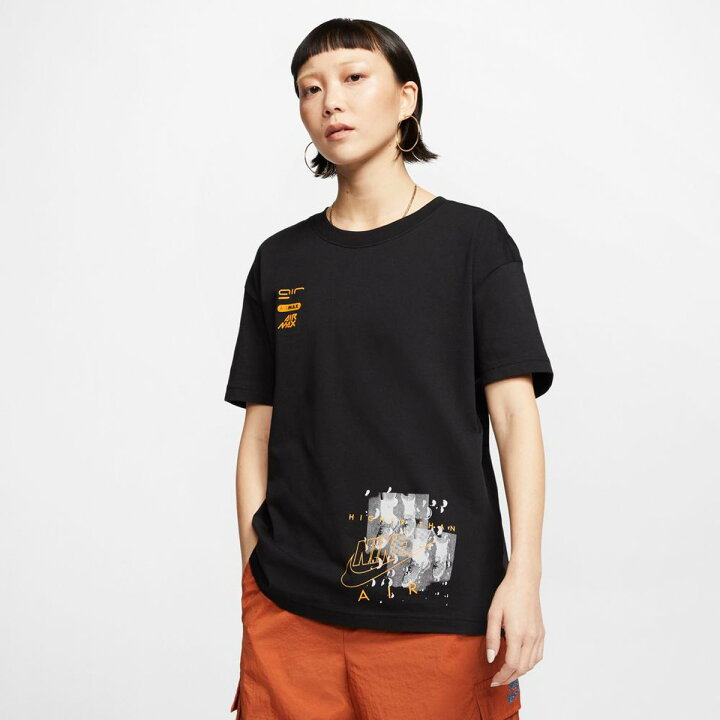 楽天市場 送料無料 ナイキ Tシャツ 上 レディース Nike ロゴ ボーイフレンド ルーズ ゆったり 大きめ 半袖 Air Max Ct21 Blk スポーツウェア トレーニングウェア ウィメンズ トップス スポーツ おしゃれ ブランド 限定ジャージのタケスポ