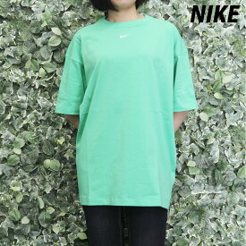 4/24-4/25 2日間限定ゲリラバーゲン ナイキ SALE セール Tシャツ 上 レディース NIKE 半袖 ゆったり オーバーサイズ コットン100% DX7911 5/o 緑 グリーン| ウィメンズ かわいい 大きいサイズ 有 トップス ウォーキング ウェア スポーツウェア トレーニングウェア