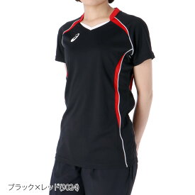 定番 アシックス Tシャツ 上 レディース asics 半袖 バレーボール ゲームシャツ 吸汗 速乾 ドライ XW1317| かわいい 大きいサイズ 有 トップス ウォーキング ウェア スポーツウェア トレーニングウェア ドライ 速乾