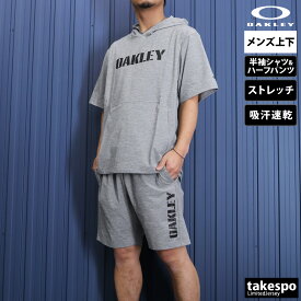 新作 オークリー Tシャツ ハーフパンツ 上下 メンズ OAKLEY パーカー パンツ 半袖 FOA406364| セットアップ 上下セット 大きいサイズ 有 プラクティスシャツ プラシャツ スポーツウェア トレーニングウェア 速乾