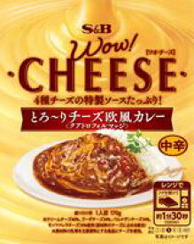 【送料無料　6個販売】エスビー　WOW!CHEESE　とろ～りチーズ欧風カレー　中辛　　レトルト　カレー
