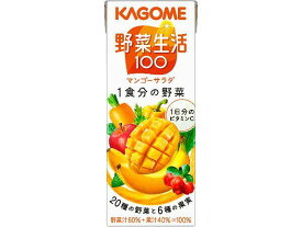 【送料無料　24個販売】カゴメ　野菜生活100マンゴーサラダ　200ml　野菜ジュース　まとめ買い　ミックスジュース　マンゴージュース