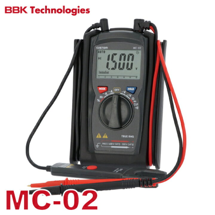 楽天市場】BBK クランプ付デジタルマルチメーター MC-02 AC/DC電流測定 