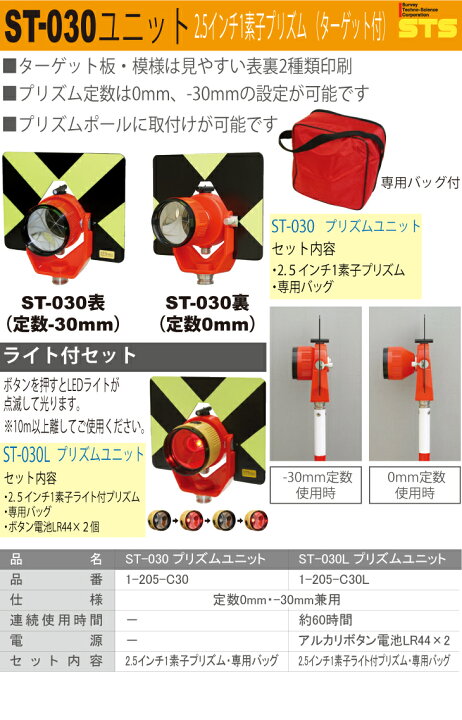 楽天市場】STS プリズムユニット ST-030 2.5インチ1素子プリズム 