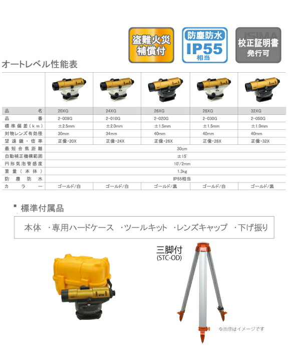 楽天市場】STS STSオートレベル 24XG 三脚付 標準偏差：±2.0mm 倍率 