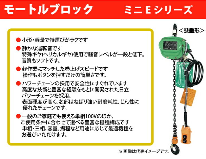 楽天市場】日立産機システム 1/4EH2 モートルブロック 250kg 懸垂形 三 
